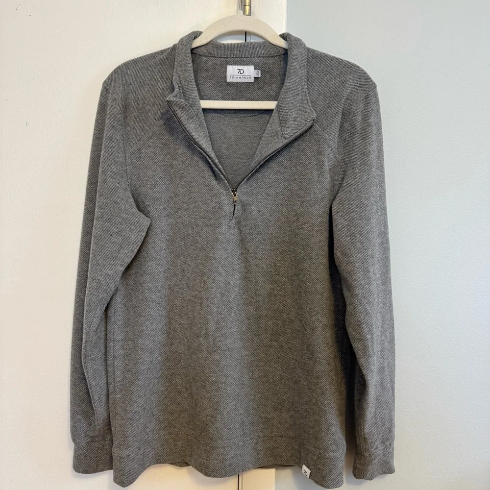 7 Diamonds Heather Gray Zip-Up Sweater